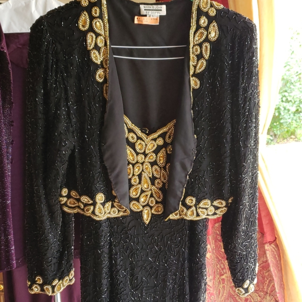 Gorgeous black & gold evening dress